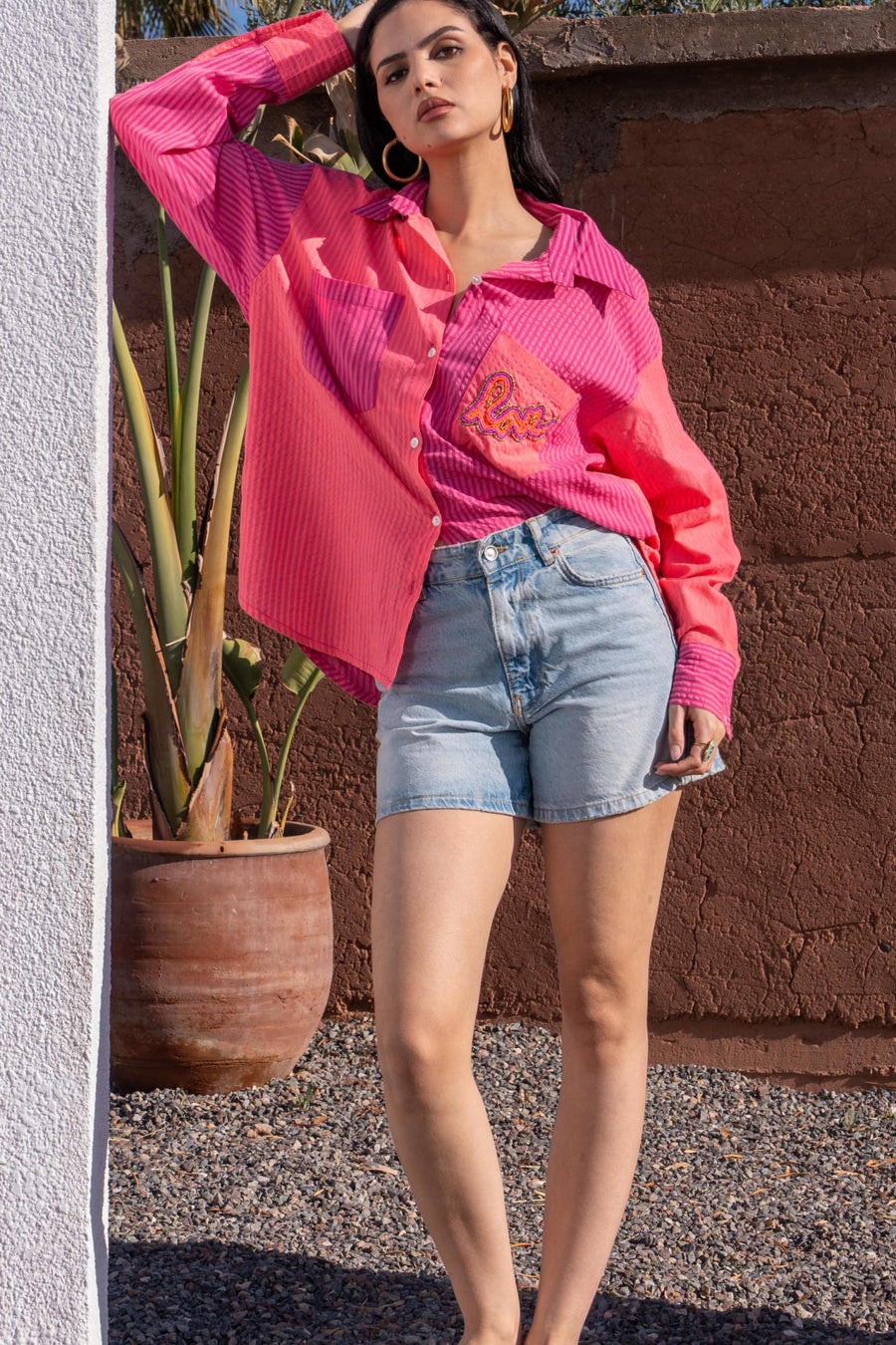 Chemise oversize à rayures Caro