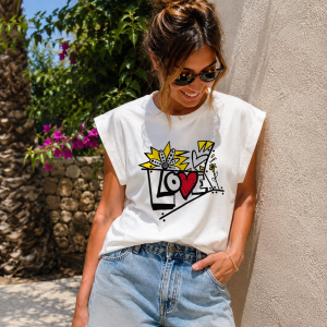 Tee-shirt Love Blanc
