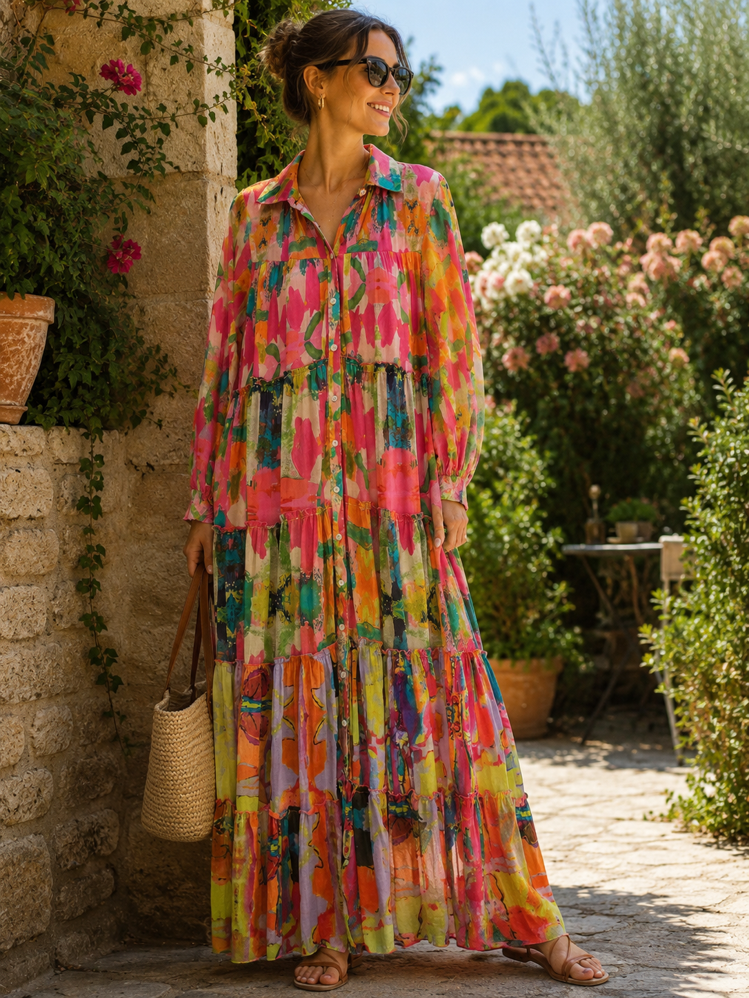 Robe longue à volants Kubana
