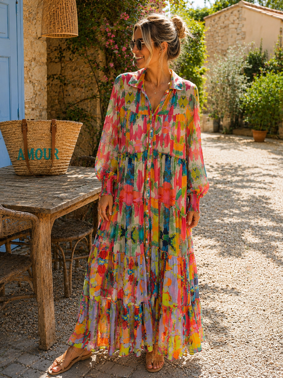 Robe longue à volants Kubana – Image 2