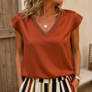 Tee-shirt satiné Terracota
