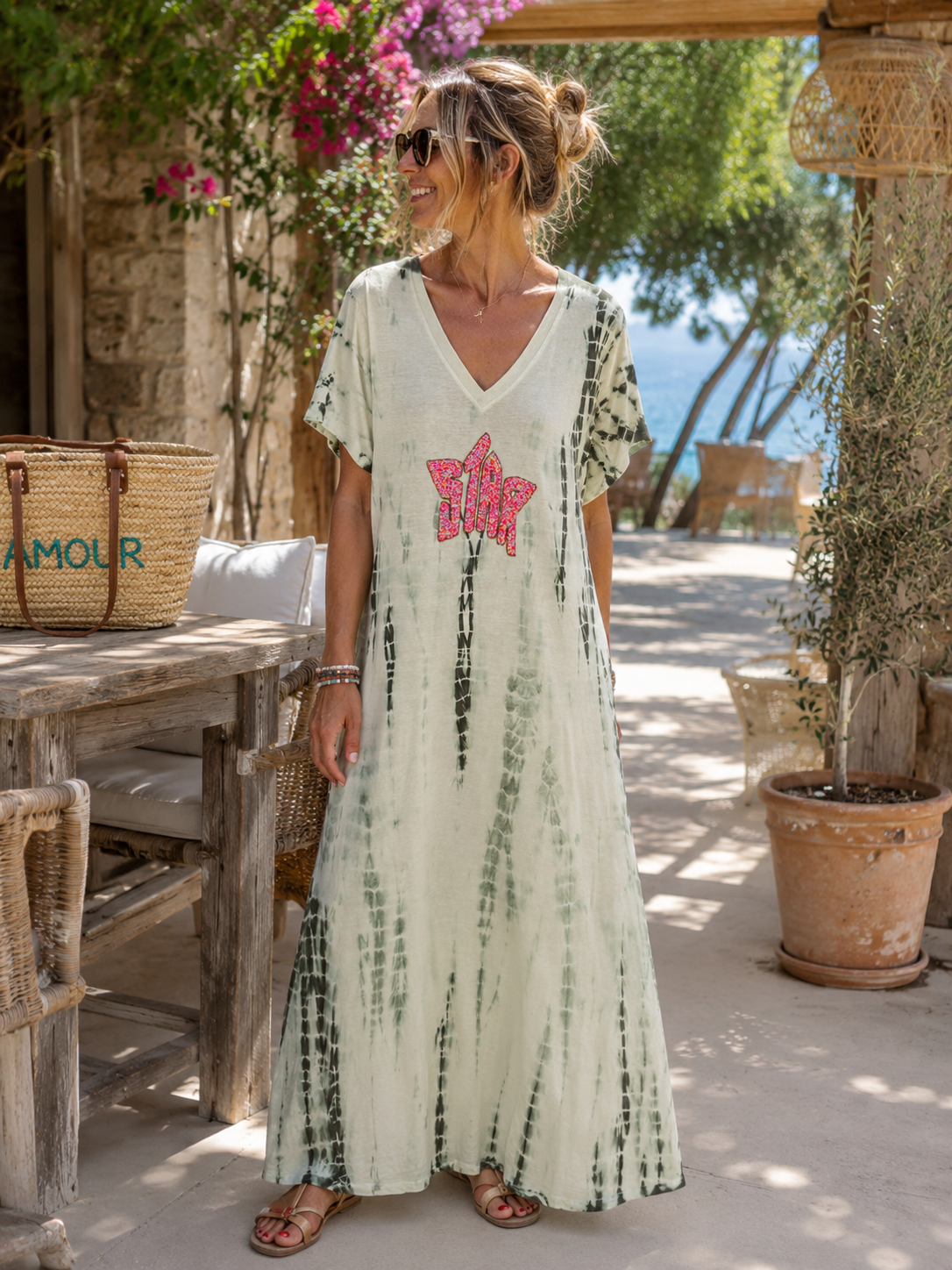 Robe Stars Tie and Dy Kaki